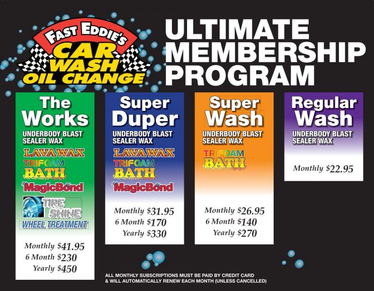 Ultimate Wash Program Fast Eddies Wash and Lube